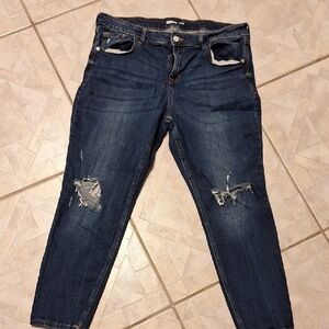 q. Old Navy Blue  Jeans Rockstar Super Skinny  Distressed Size 16